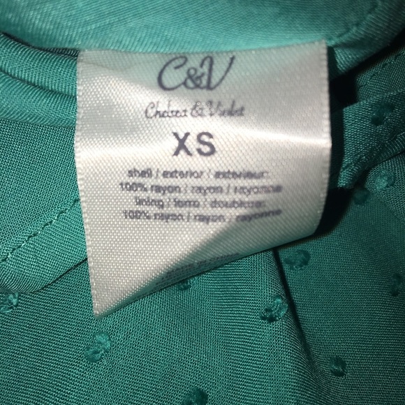 Chelsea & Violet Teal Swiss Dot Dress. Size XS. - Picture 7 of 8